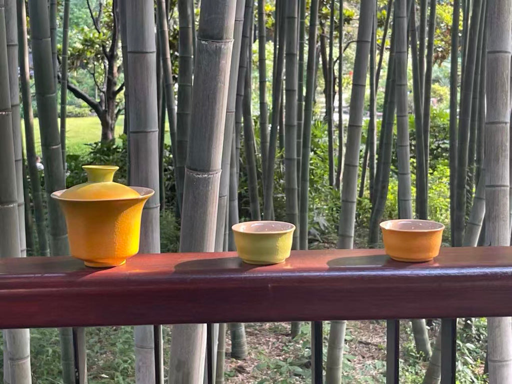 【绿黄渐变】盖碗 Emerald to Amber(Ombré Tea Bowl)